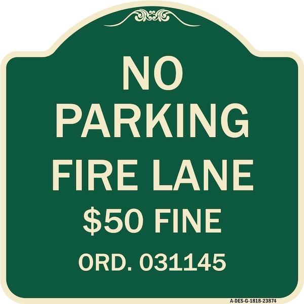 Signmission Missouri No Parking Fire Lane $50 Fine Heavy-Gauge Aluminum Sign, 18" x 18", G-1818-23874 A-DES-G-1818-23874 - main
